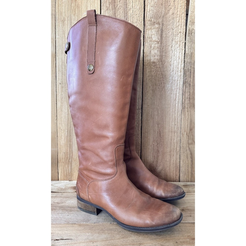 Sam Edelman Office Preppy Boots Women’s 8 M Cognac Equestrian Boho Fall